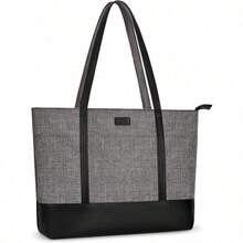 Laptop Tote Bag For Women 1516 Inch Polyester PU Leather Lightweight Business Travel School Bag With Front 3 Pockets