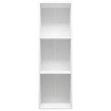 Librería/Mueble TV Larryhot Blanco 36x30x114 cm Madera industrial, resistente y duradera, fácil de montar, estilo decorativo, adecuado para guardar adornos, figuras, libros, pequeños objetos, etc. - Blanco - Ver 4