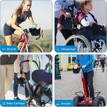 Stroller Cup Holder, Bike Cup Holder, 360 Rotatable Large Caliber Drinks Holder Stroller, Bike, Wheelchair, Walker, Black