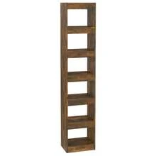 Librería/Bifurcador Larryhot Roble Ahumado 40x30x198 cm, resistente y duradera, fácil de montar, estilo decorativo, adecuadA, Para guardar adornos, figuras, libros, pequeños objetos, etc. - Marrón - Ver 2