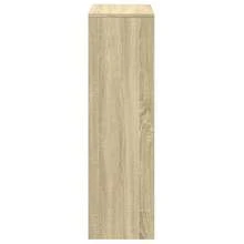 Estante divisor de ambientes de 3 niveles Larryhot Roble Sonoma 99x29x99 cm, Resistente y duradero, Fácil de montar, Estilo decorativo, Adecuado para guardar adornos, figuras, libros, artículos pequeños, etc. - Marrón - Ver 6