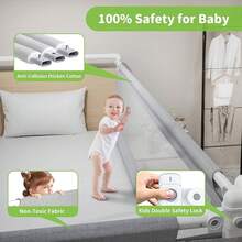 3-Piece King Size Bed Rail Toddlers - Adjustable Bed Rail Guard, Kids Safety Bed Rail King Size Bed (78.X78.X74.8-) - Grey - View 4