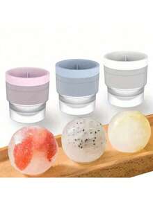 Sanrio 2 Stücke bunte Silikon Eiswürfelformen für runde Eiswürfel - leicht zu entfernen, antihaftbeschichtet für Whiskey, Cocktails und Softdrinks - bunte runde Eiswürfelformen für Zuhause, Wohnheim, Bar - perfekt als Geschenk zu Weihnachten, Valentinstag, Muttertag, Vatertag und Abschluss