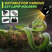 75W Reptile Heating Lamp, E27 Base, Simulates Natural Sunlight, Dimmable, Suitable For Chickens, Puppies, Maned Lizards, Lizards, Turtles, Snakes And Other Reptiles To Bask
