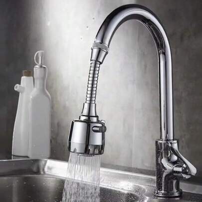 1 pièce Aérateur de tête de douche anti-éclaboussures pour robinet, rallonge de sortie d'eau pour évier de cuisine, 2 modes de débit d'eau réglables, tuyau flexible long