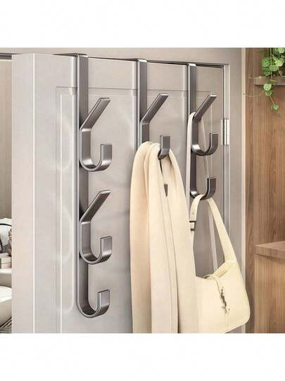 1/3 Crochets de porte en fibre de carbone renforcée, 3/5/7 crochets, sans perçage requis pour le crochet derrière la porte, porte-vêtements, crochet de rangement pour porte de chambre et de dortoir, porte-vêtements mural sans marques ni trous et résistant aux rayures, nécessités quotidiennes pour la vie quotidienne, la vie à la maison, la rentrée scolaire, les styles d'automne et d'hiver, l'automne, le printemps, l'été