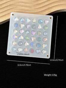 1pc 36/64/100 Slots Acrylic Nail Art Rhinestone Jewelry Display Box, Double-Sided Round/Square Showcase Box, Magnetic Nail Accessories Storage Organizer, Empty Box Without Rhinestones