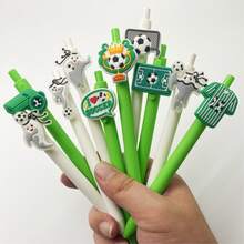 1pc/5pcs/10pcs Set Creative Football Themed Ballpoint Pens, Playful & Cute Green & White Football Design, Office Stationery Writing Pens [Ballpoint Pen, Quick-Drying Pen, Gel Pen], School Supplies, Cute Signature Pens, Suitable For Girls And Students, Classroom Rewards, Back To School Gifts - Multicolor - View 7