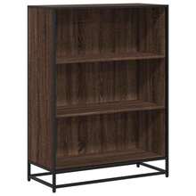 Librería Larryhot roble marrón 80,5x35x107,5 cm de madera industrial, resistente y duradera, fácil de montar, estilo decorativo, adecuadA, Para guardar adornos, figuras, libros, pequeños objetos, etc. - Marrón - Ver 2