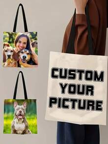 1 حقيبة قماشية قابلة للطي قابلة للتخصيص، مميزة بصورة أو منظر طبيعي أو رسم توضيحي فريد، خفيفة الوزن، سعة كبيرة، كاجوال، أنيقة، مناسبة كحقيبة يد أو حقيبة كتف أو للأوقات الحرة والتسوق، هدية مثالية محمولة