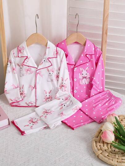 4pcs Set Includes 1 Cute Butterfly Rabbit Print Collar Long Sleeve Cardigan And 1 Casual Pants, Suitable For Baby Girls. Comfortable Fabric, Great For Holidays, Valentine's Day, Everyday Wear, And Spring/Autumn/Winter Seasons. Also Makes A Great Gift For Babies.