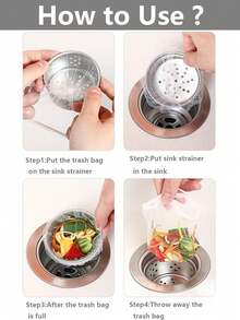 100 pièces Sac-filtre jetable pour évier de cuisine - Filet de passoire pour évier pour collecter les déchets alimentaires et les restes dans l'évier