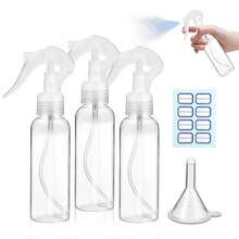 Pack Of 3 Spray Bottles, 100 Ml Small Spray Bottles For Filling, Transparent, Empty, Fine Mist Spray Bottle With Labels, Funnels, Travel Atomiser For Liquid, Cosmetics, Cleaning, Personal Care - Multicolor - View 13