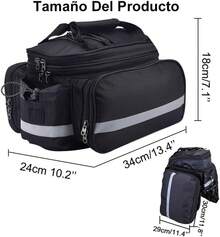 AdooAdii Bolsa Trasera para Bicicleta 27L Alforja Mochila Impermeable Maletero de Bicicleta, Bolsa de Transporte Ciclismo Reflectante con Cubierta de Lluvia Bolsa Equipaje Portátil para Parrilla Viaje - 1 - Ver 7