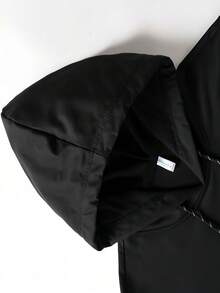 时尚休闲连帽衫，男士运动日常百搭长袖上衣，带口袋 - 可机洗，黑色连帽套头衫，春秋季男士休闲服饰 - 黑色 - 查看 4