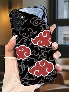 Red Auspicious Cloud Phone Case With Glass Texture. Suitable For IPhone17,16, 15, 14, 13, 12, 11, Pro Max Plus Air, Galaxy 25/24/23/22/21/ULTRA/PLUS/FE/Able-Pri71/56/55/54/53/52/36/35/34/26/25/23/16/15/14/13/06. Tailor-Made Phone Case For Fashionable Perfection. - 彩色 - 查看 1