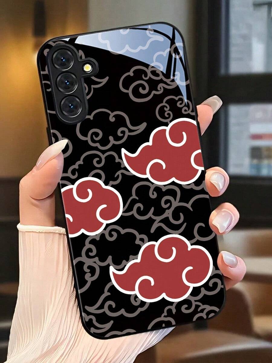 Red Auspicious Cloud Phone Case With Glass Texture. Suitable For IPhone17,16, 15, 14, 13, 12, 11, Pro Max Plus Air, Galaxy 25/24/23/22/21/ULTRA/PLUS/FE/Able-Pri71/56/55/54/53/52/36/35/34/26/25/23/16/15/14/13/06. Tailor-Made Phone Case For Fashionable Perfection. - 彩色 - 查看 1