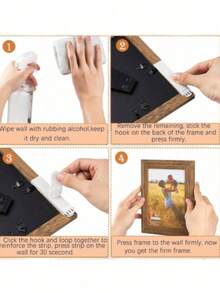 12 Pairs [24 Pcs] Nylon Picture Hanging Strips, No Drill Hooks, Frame Wall Art Ledge, Invisible Magic Tape Glue, Double-Sided Wall Mounting