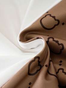 Yierying Infant Boys' Cute Bear Head Cartoon Print Contrast Color Short Sleeve Romper, Spring/Summer - Multicolor - View 4