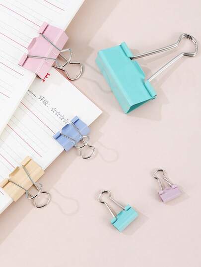 40pcs Colorful Metal Paper File Ticket Binder Clips 19mm For Home Office School File Paper Organizer