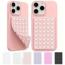 1pc, 40pcs Classic Silicone Suction Cup Double-Sided Handheld Selfie Stick And Stand, Multi-Function Sticky Phone Holder, Reusable Sticky Pad For Phone Stand Or Grip, For Selfie, Video Etc. - Easy Stick, Easy Clean, Suitable For IPhone And Android - Ideal For Shower, Video Recording And Photography Compatible With IPhone, Android Phone, Gift For Birthday, Family, Friends Phone Accessories