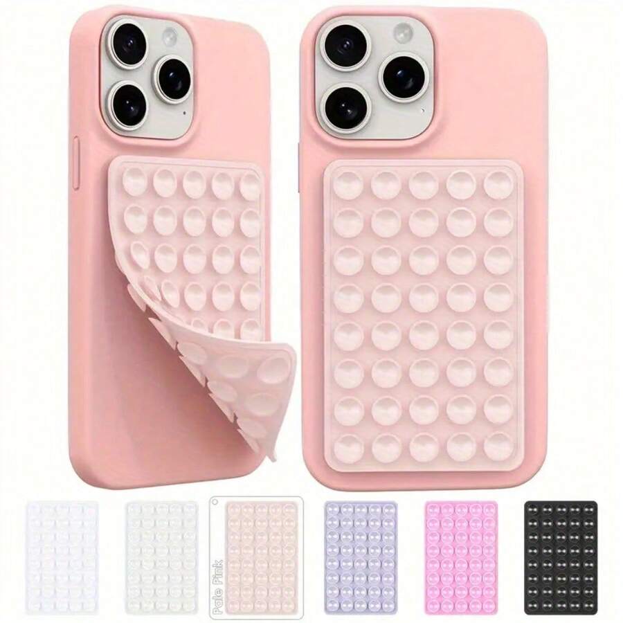 1pc, 40pcs Classic Silicone Suction Cup Double-Sided Handheld Selfie Stick And Stand, Multi-Function Sticky Phone Holder, Reusable Sticky Pad For Phone Stand Or Grip, For Selfie, Video Etc. - Easy Stick, Easy Clean, Suitable For IPhone And Android - Ideal For Shower, Video Recording And Photography Compatible With IPhone, Android Phone, Gift For Birthday, Family, Friends Phone Accessories