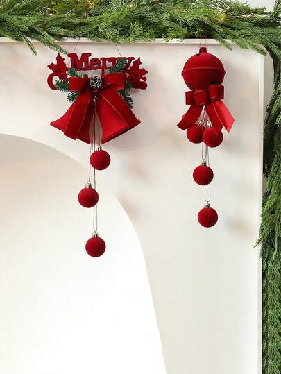 Campana de Navidad, Adorno colgante de campana con efecto nevado estilo nórdico, Decoración navideña, Decoración colgante para ventana, Decoración del hogar, Decoraciones navideñas, Decoración de habitación, Invierno