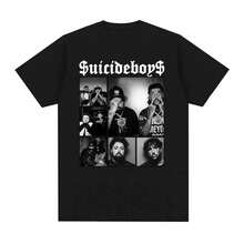 Suicideboy Era Tour Graphics Print T-Shirts For Men Harajuku Hip Hop Rock Style T Shirts Unisex Fashion Oversized Street T Shirt - 黑色 - 查看 1