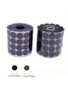 400 个（200 对）黑色或白色自粘钩环圆点，点胶钩环，透明圆形粘合底座，双面强力钩环，适用于学校教室幼儿园静音书本、办公室、家庭