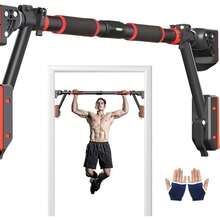 Barra de Dominadas de Puerta Barra de Entrenamiento de Fuerza Antideslizante sin Tornillo Ajustable Pull Up Bar con Mecanismo Bloqueo Barra de Ejercicio Fácil Instalación Pared Gimnasio Interior Casa - 1 - Ver 4