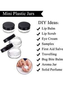 1/3/5/10 piezas Tarros de crema transparentes mini con tapas negras, envases de muestra de maquillaje pequeños, frascos de cosméticos de plástico vacíos transparentes, botellas de muestra transparentes para sombras de ojos, bálsamo labial, esenciales de viaje, frascos de muestra de cosméticos, mini botellas, adecuados para crema de tocador 10/15/25g, botellas envasadas, artículos del hogar, botellas de muestra de cosméticos, envases de viaje, portátil - Negro - Ver 6