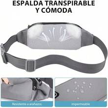 Riñonera Hombre, Cangurera de Viaje, Bandolera Cruzada Impermeable, Riñonera Multifuncional con Cremallera para Correr, Senderismo, Ciclismo, Camping, Actividades al Aire Libre (Negro) - gris - Ver 9