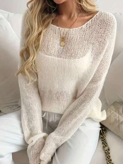 Women's Loose Fit Soft Knit Top, Fashionable And Versatile For All Seasons, Autumn/Winter