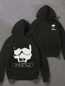 Skull G59 Graphic Streetwear ,Hoodie,Men's Double-Sided Printed Casual And Comfortable Hoodie, Casual And Versatile Coat In Autumn And Winter(1 PC)Y2Y-W-Maija - Black - View 3