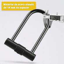 Diyife Candado en U para Bicicleta con 1.2M, [2 Llaves] Candado de Bicicleta, Soporte de Montaje Resistente, Candado en U de Alta  para Bicicletas, Scooters, etc. - Negro - Ver 3