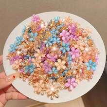 12pcs/Set Assorted Metal Crystal Flower Hair Clips Valentine's Day Valentines Hair Claws Claw Clips Hair Jaw Clip Hair Clamps Hair Clutch Hair Catcher Clip, School Stuff, College Fall Winter Hair Accessories For Women For Vacation Outfits Woman - 彩色 - 查看 4