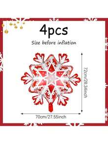 2/4 pièces Ballons en forme de flocon de neige en feuille, ballons de flocons de neige rouges et bleus, convenant pour Noël, fêtes de Noël Frozen, fêtes de vacances, anniversaires, décorations d'anniversaire sur le thème de l'hiver, décoration intérieure et célébrations