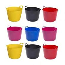 Flexible Plastic Tub With Handle For Construction, Storage, And Home Use - UK - Red - View 3