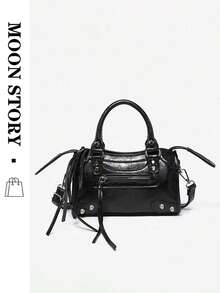 Nouveau sac de moto Y2K à rivets, sac à main rétro haut de gamme à l'ancienne mode française, sac bandoulière croisé