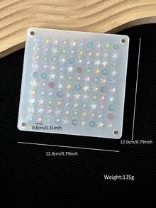 1pc 36/64/100 Slots Acrylic Nail Art Rhinestone Jewelry Display Box, Double-Sided Round/Square Showcase Box, Magnetic Nail Accessories Storage Organizer, Empty Box Without Rhinestones