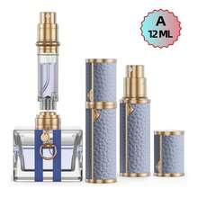 超纤维皮革包覆合金，优质旅行香水瓶，香水喷雾泵，从瓶底填充香水喷雾，可再填充迷你香水分配器/5ML 容量