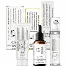 Xioimy 3 件套 345 面部舒缓修复套装，包括 345 面霜、精华液、眼霜，其中含有烟酰胺、泛醇、透明质酸，可减少黑斑、痤疮痕迹，舒缓和修复皮肤，日常护肤套装 - 白色+透明 - 查看 13