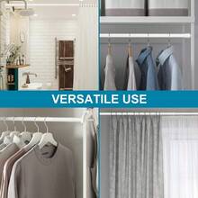 Tension Rod For Curtains No Drill Spring Net Curtain Rods Extendable Door Curtain Pole Adjustable Telescopic Voile Tension Pole For Kitchen Cupboard Bathroom Window - 55-90cm - View 6