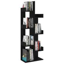 Librería Larryhot Negra 48x25,5x140 cm Madera industrial, resistente y duradera, fácil de montar, estilo decorativo, adecuadA, Para guardar adornos, figuras, libros, pequeños objetos, etc. - Negro - Ver 4