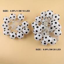 1 件全新创意 LED 足球灯串，电池供电（不含），运动主题装饰仙女灯，适用于婴儿房夜灯、婚礼、派对、卧室、生日、节日装饰 - 彩色 - 查看 14