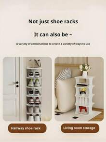 流行简约鞋架，家用小型鞋柜，多层节省空间折叠鞋架 - 彩色 - 查看 8