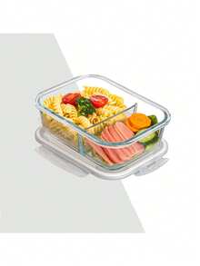 1/2 件玻璃食品储存容器，防漏密封盖 - 适用于微波炉、烤箱、冰箱和洗碗机，带通风口，可堆叠矩形餐食准备容器，适用于午餐、剩菜、房车和露营 - 白色 - 查看 14