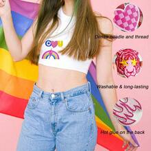 25PCS Preppy Iron On Patches Pink Fun Cute Western Cowgirl Sew Embroidered Patchs Clothes Jeans Jackets Backpack Dress Girls Aesthetic Repair Patch Style 1