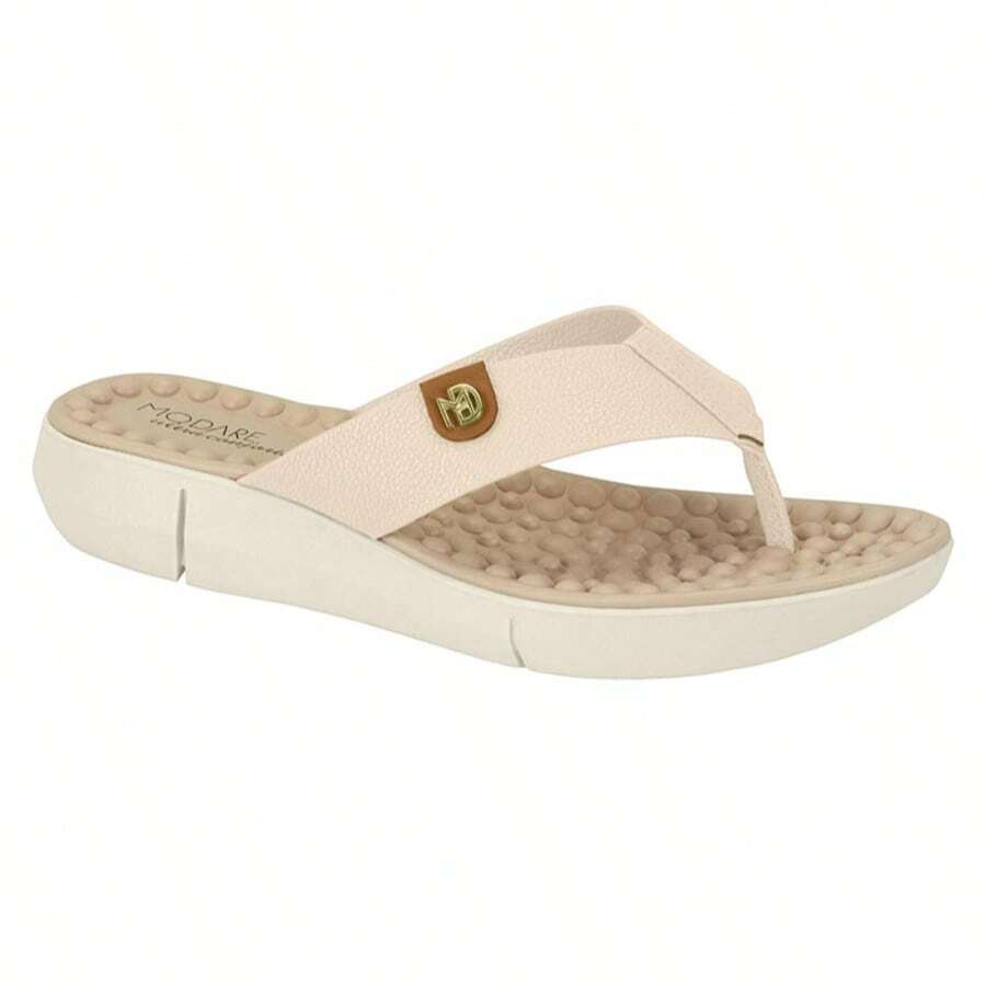 Modare Ultraconforto Women's Comfort Flip-Flops With Massaging Insole For Fasciitis Spurs - Rượu sâm banh - Xem 1
