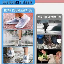 Cubre Zapatos Impermeable, Protector de Zapatos para Lluvia para Hombre y Mujer, Antideslizante Protector para Tenis para Lluvia,Cubierta para Calzado de Viaje Plegable de Reutilizable - blanco - Ver 4